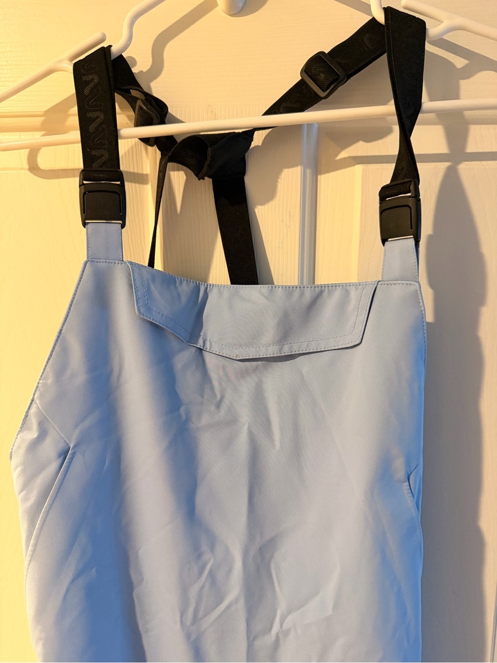 Women's Moxie Flylow Frozen Light Blue Bib Overalls — Insulated Snow Bibs - Picture 5 of 8